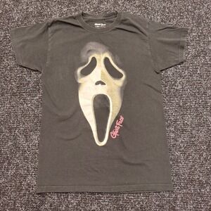 Ghost Face Scream Movie Graphic T-Shirt Black Faded Halloween Mens Small SM